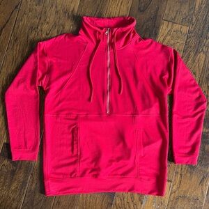 Women’s funnel neck Red Half-Zip Sweater - soft - NWT sz L